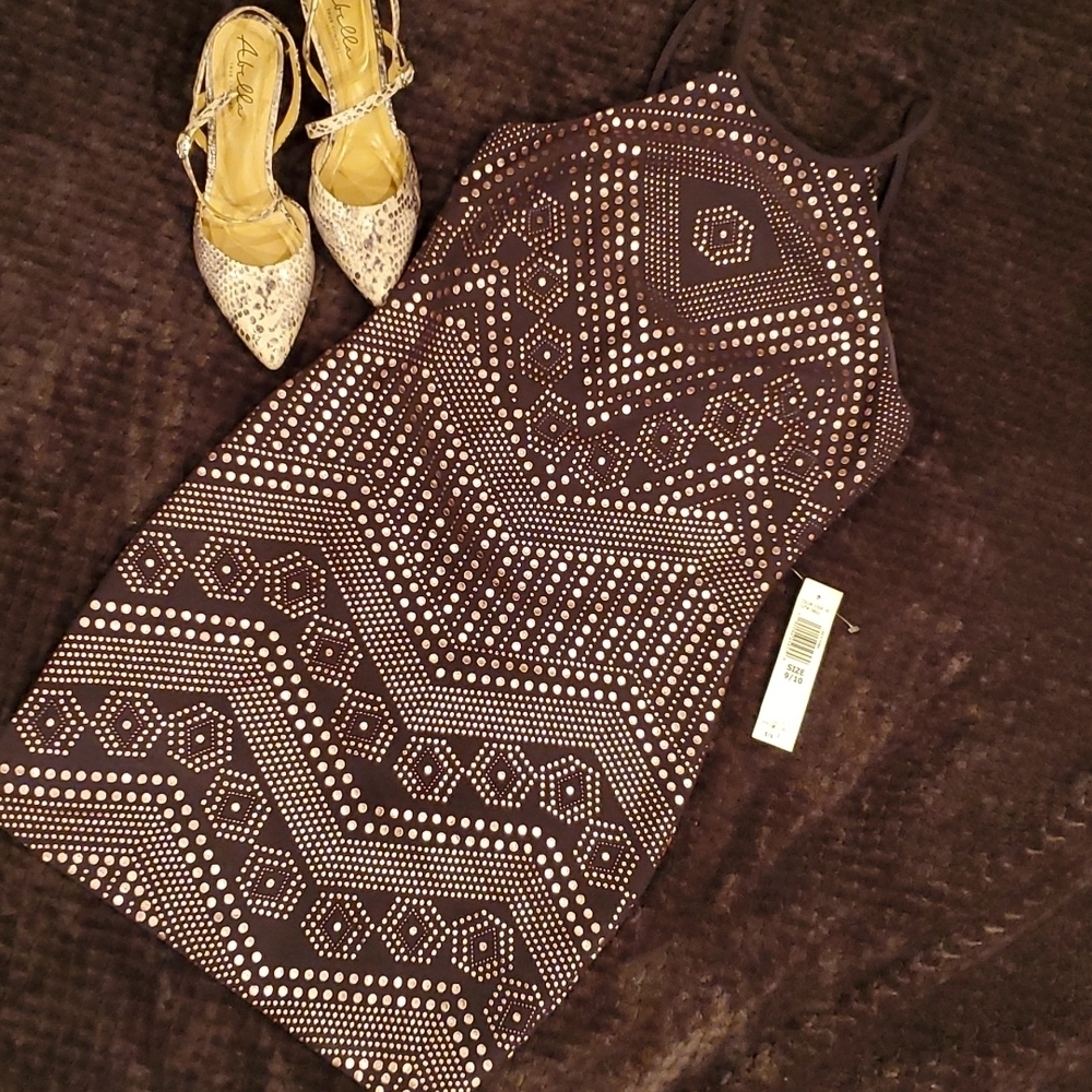 Jump Apparel Bodycon Grey with Pink Geometric Patterns Size 9/10